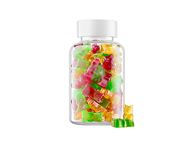 Amostras de balas de goma embaladas