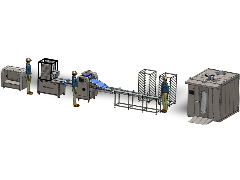 Linha de produção de biscoitos e cupcakes semiautomática